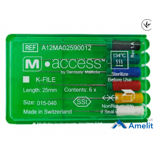 Інструмент ручний K-File M-Access №15-40, 25 мм (Dentsply Sirona), 6 шт./пак.